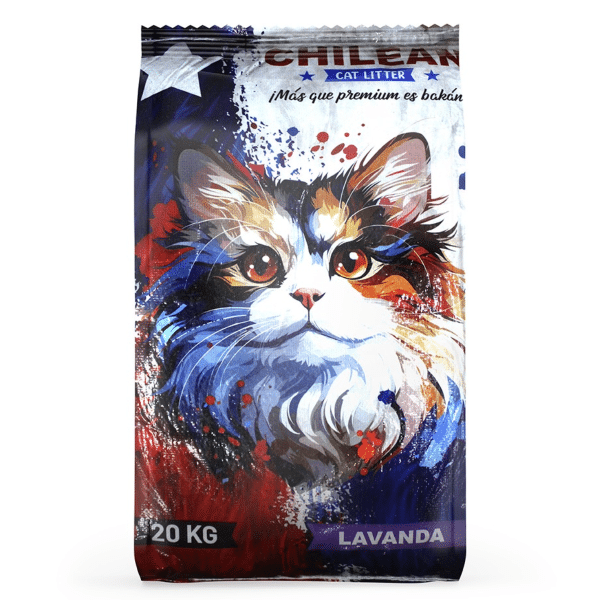 Arena Para Gatos Aglutinante Chilean Cat Litter 20kg Lavanda + 1 Snack de Regalo