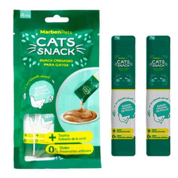 Cats Snack Tubito Cremoso Higado De Pollo 4x15g