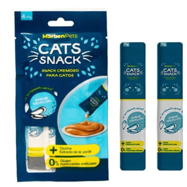 Cats Snack Tubito Cremoso Mejillon 4x15g