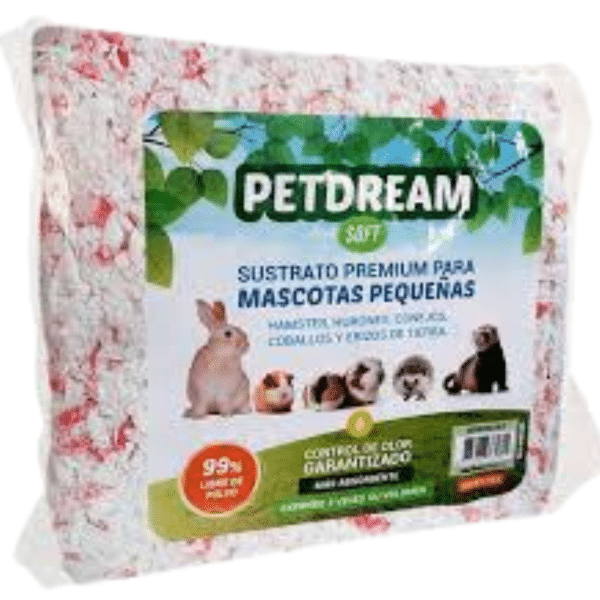 Sustrato Papel Rosa Petdream Soft 570g - Hamster Erizos Conejos