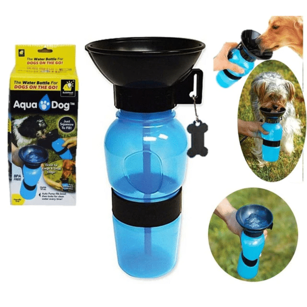 Botella Agua Bebedero Mascota Perrito Paseo 500 ml Color Azul