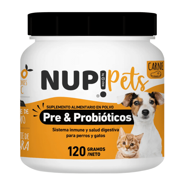 Nup! Pets Suplemento En Polvo Pre Y Probióticos Perro Y Gato Carne 120 Gr