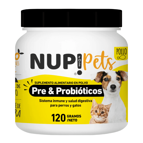 Nup! Pets Suplemento En Polvo Pre Y Probióticos Perro Y Gato Pollo 120 Gr