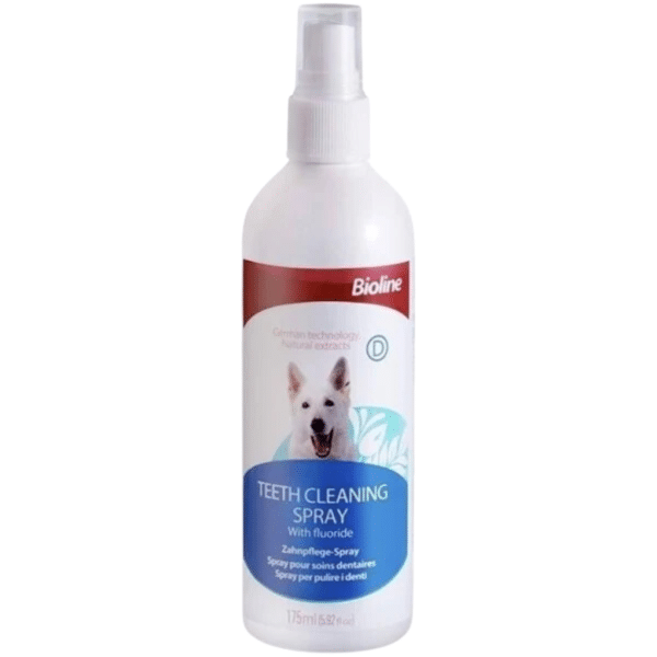 Spray Bioline Higiene Dental Para Perros Con Fluor Sabor Neutro 175ml