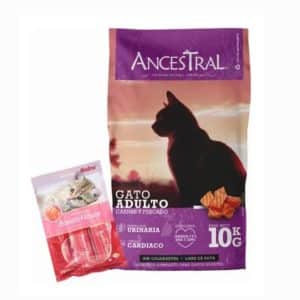 Ancestral Premium Alimento Para Gato Adulto 10kg + Snack de 6 Unid