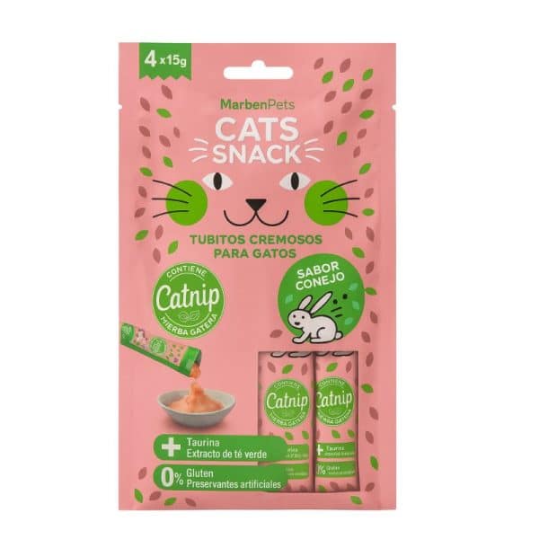 Cats Snack Tubito Cremoso sabor Conejo con Catnip