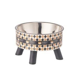 Plato elevado para mascotas diamante marron