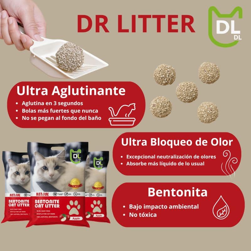 Arena sanitaria Dr. Litter Aglutinante Manzana 24Kg - Imagen 2