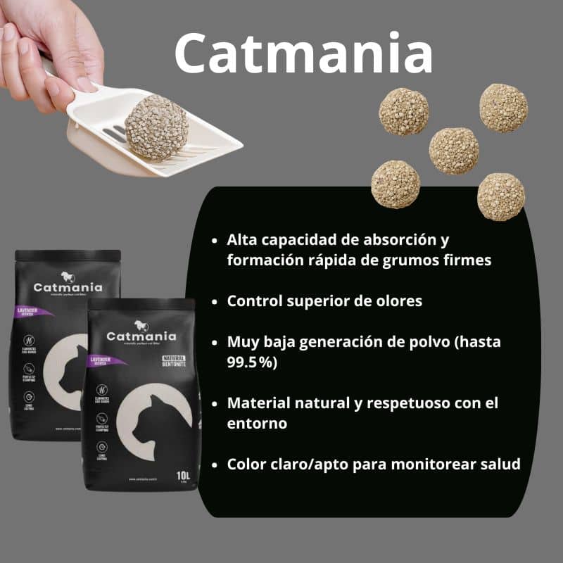 Catmania Arena Sanitaria para Gatos Lavanda 17Kg - Imagen 3