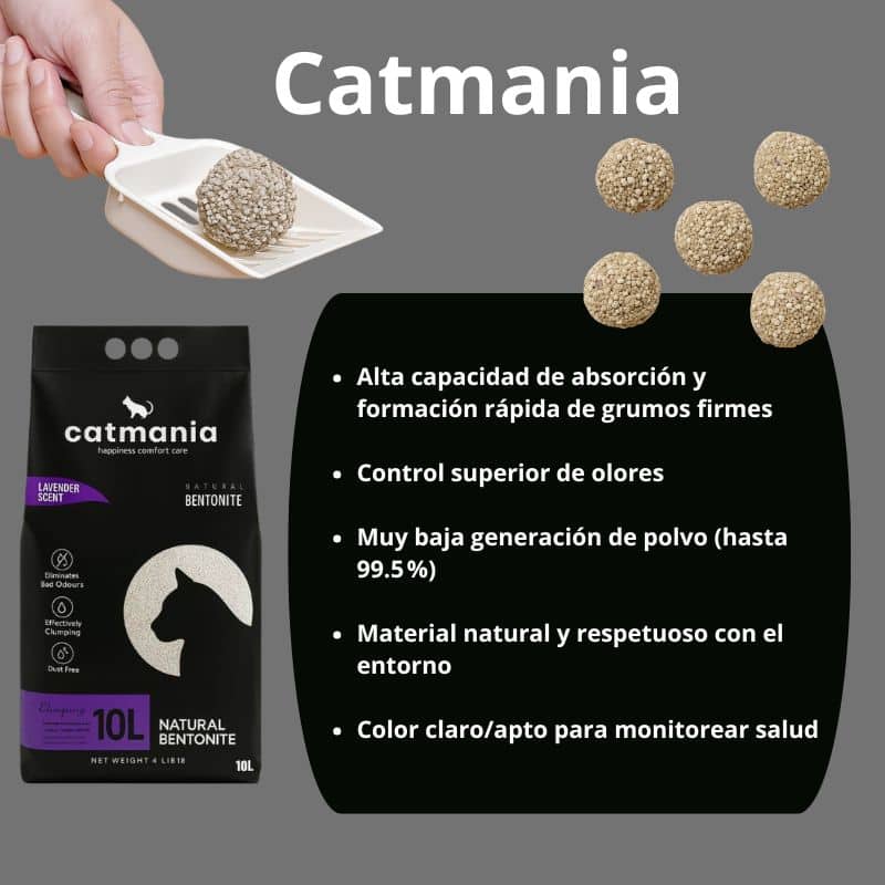 Catmania Arena Sanitaria para Gatos Lavanda 8.5k - Imagen 3