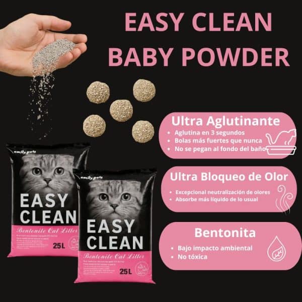 Arena para Gatos Easy Clean Baby Powder 40 kg - Imagen 2