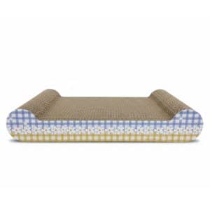 Rascador de cartón con bordes elevados